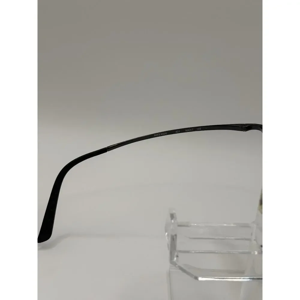Nike 6000 421 Eyeglasses Black Rectangle Metal Frame 50-17-145 Vintage